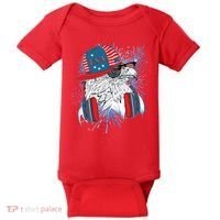 USA American Flag Fireworks Hip Hop Headphones Eagle Baby Bodysuit thumb 0