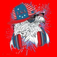 USA American Flag Fireworks Hip Hop Headphones Eagle Baby Bodysuit thumb 2