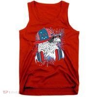 USA American Flag Fireworks Hip Hop Headphones Eagle Tank Top thumb 0