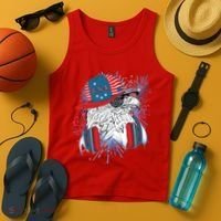 USA American Flag Fireworks Hip Hop Headphones Eagle Tank Top thumb 4