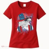 USA American Flag Fireworks Hip Hop Headphones Eagle Women's T-Shirt thumb 0