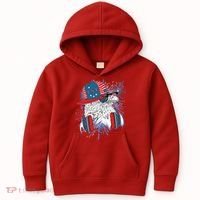 USA American Flag Fireworks Hip Hop Headphones Eagle Kids Hoodie thumb 0