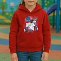 USA American Flag Fireworks Hip Hop Headphones Eagle Kids Hoodie thumb 3