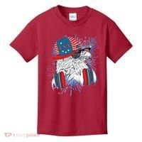 USA American Flag Fireworks Hip Hop Headphones Eagle Kids T-Shirt thumb 0
