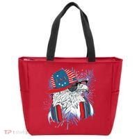 USA American Flag Fireworks Hip Hop Headphones Eagle Tote Bag thumb 0