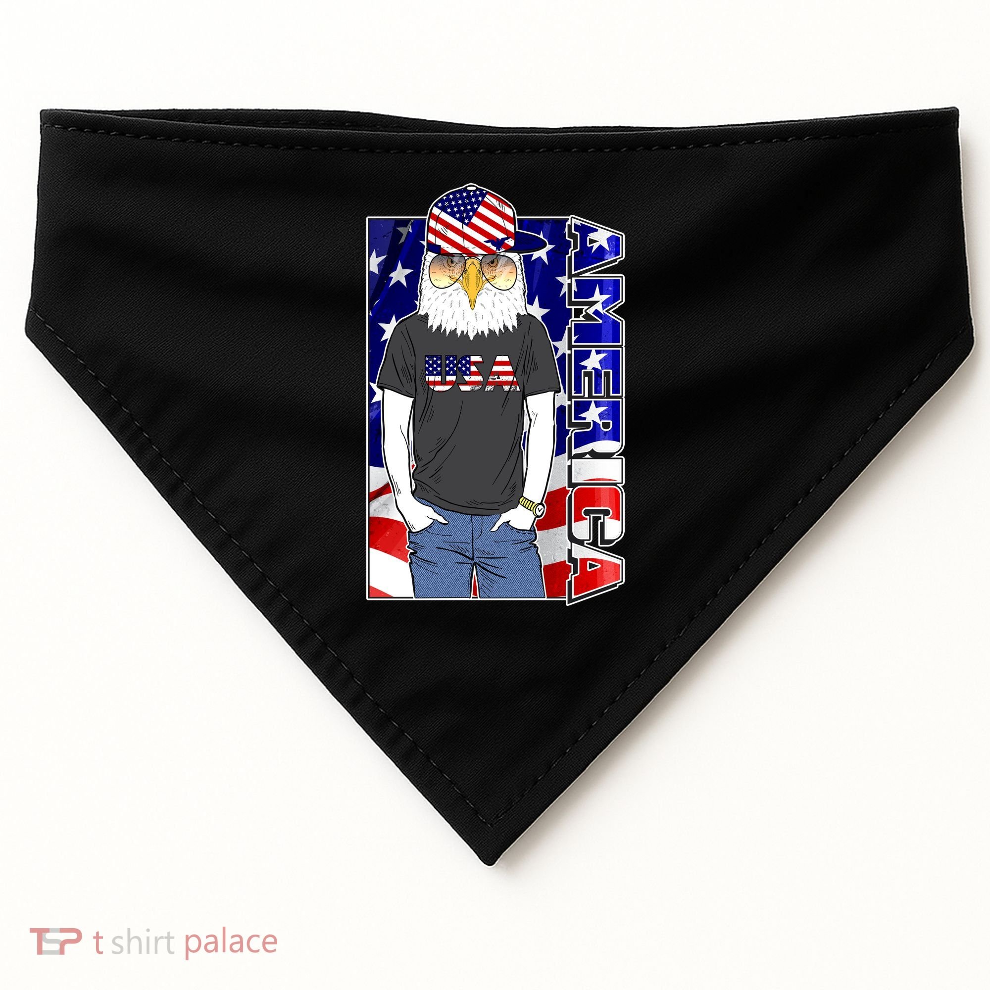 USA America Flag Hip Hop Eagle USA-Made Doggie Bandana