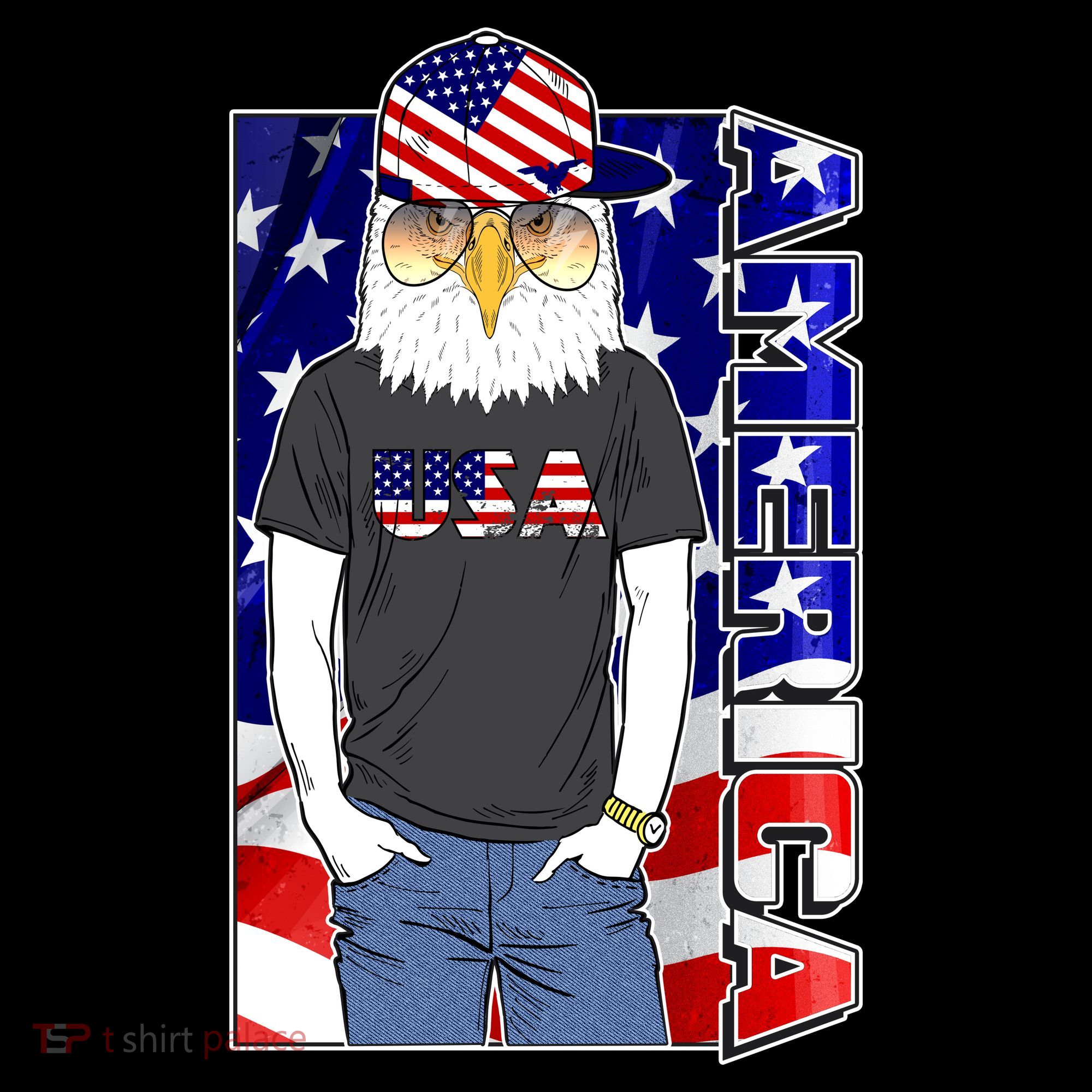 USA America Flag Hip Hop Eagle Coffee Mug