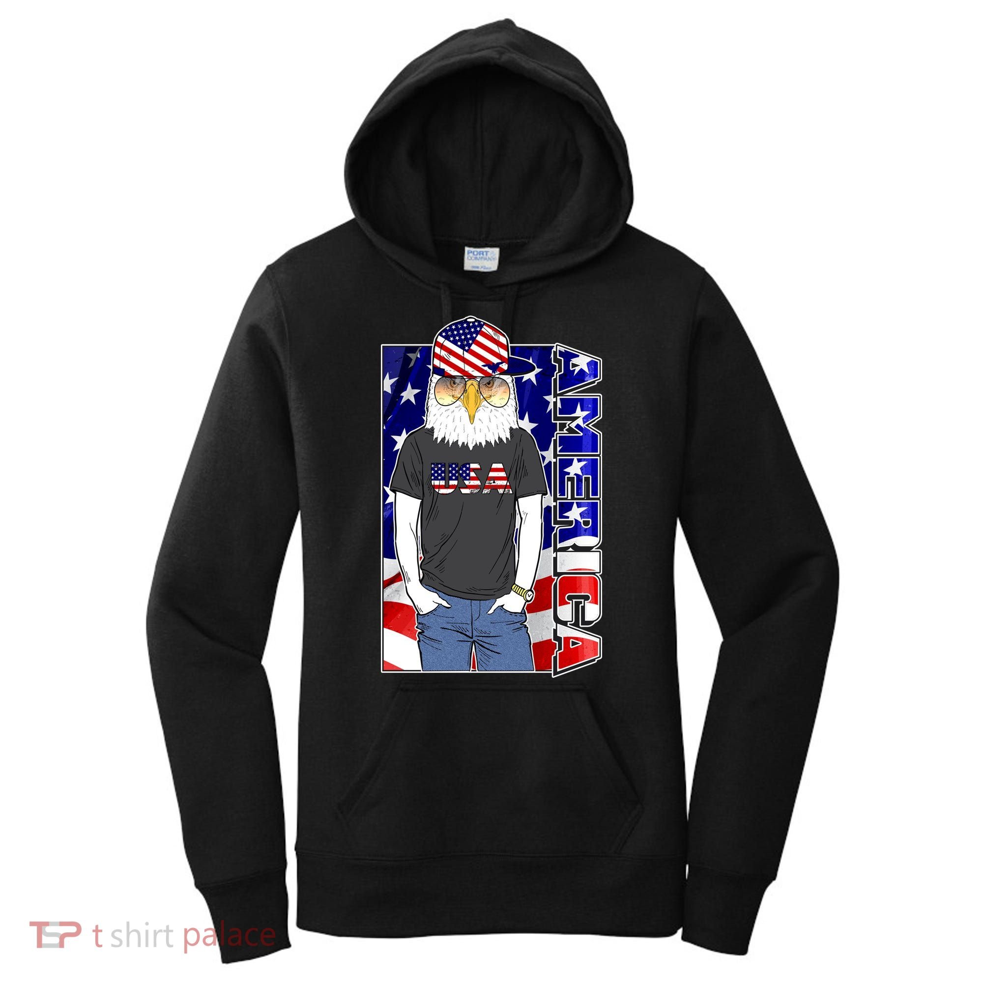 USA America Flag Hip Hop Eagle Women's Hoodie
