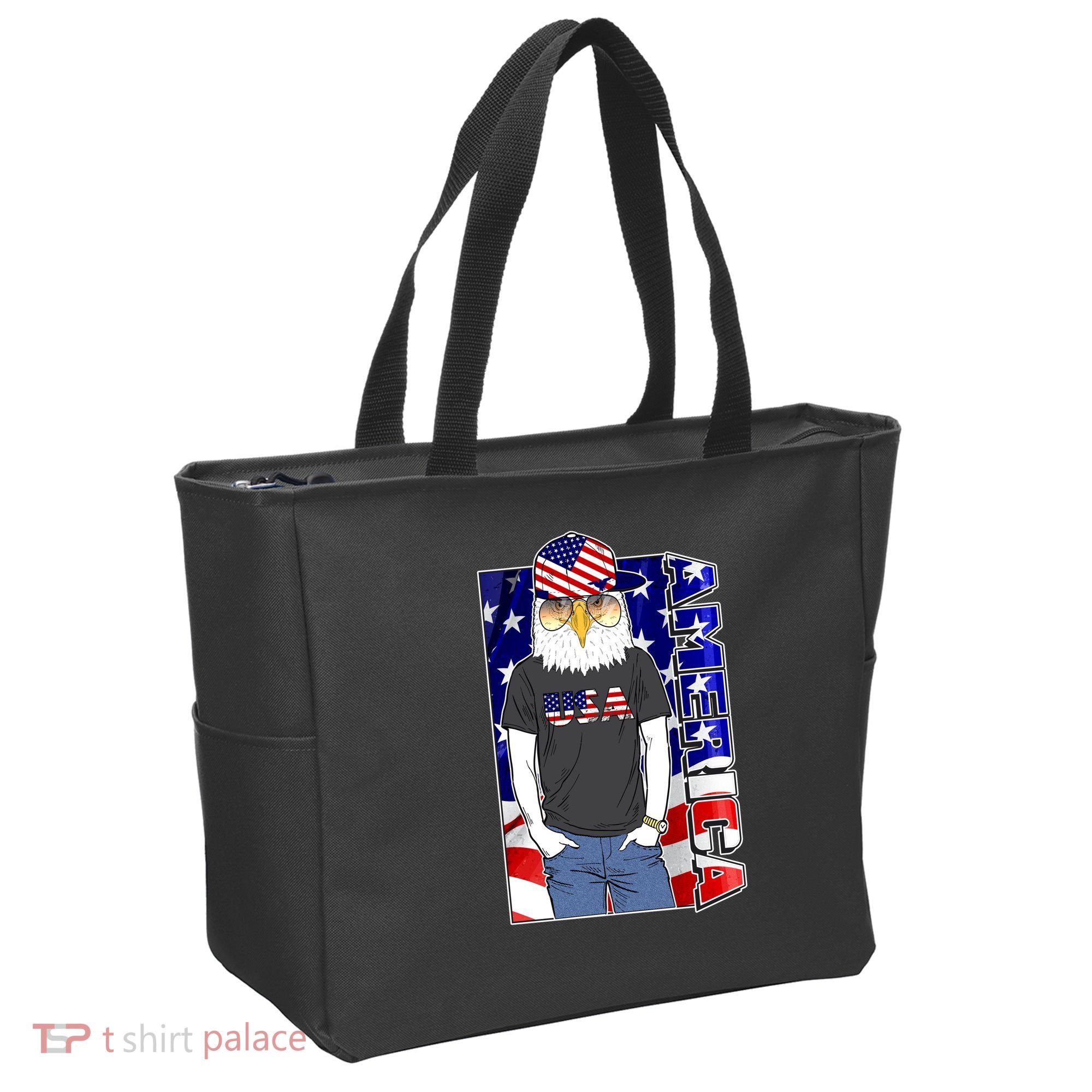USA America Flag Hip Hop Eagle Tote Bag
