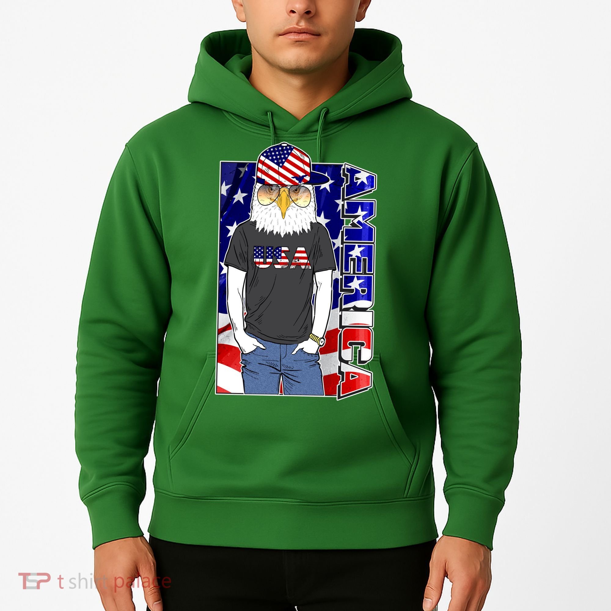 USA America Flag Hip Hop Eagle Hoodie
