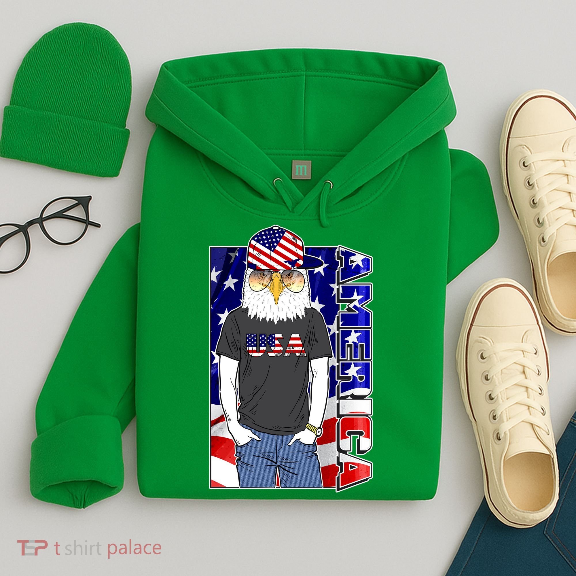 USA America Flag Hip Hop Eagle Hoodie