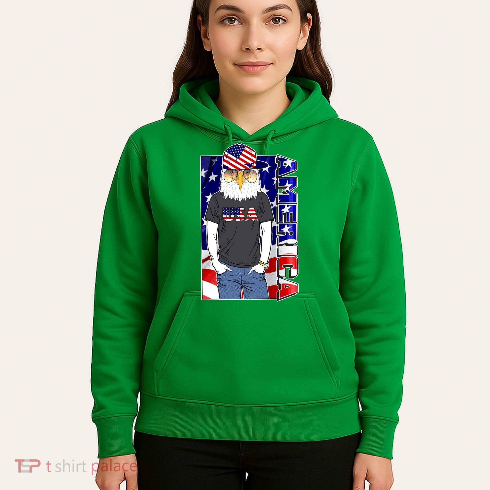 USA America Flag Hip Hop Eagle Hoodie