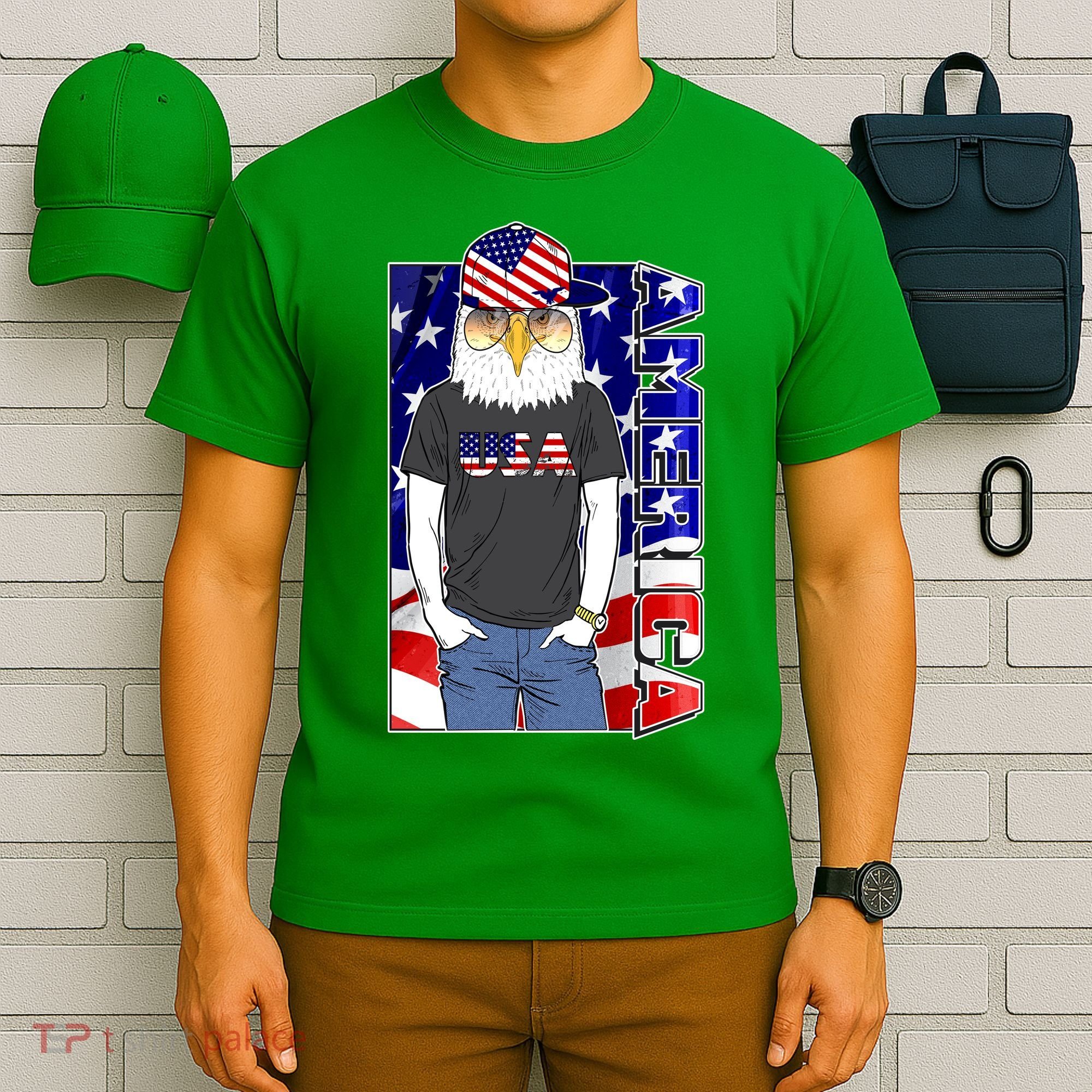 USA America Flag Hip Hop Eagle T-Shirt