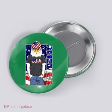 USA America Flag Hip Hop Eagle Button