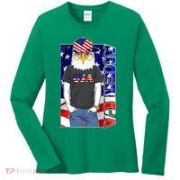 USA America Flag Hip Hop Eagle Women's Long Sleeve Shirt thumb 0