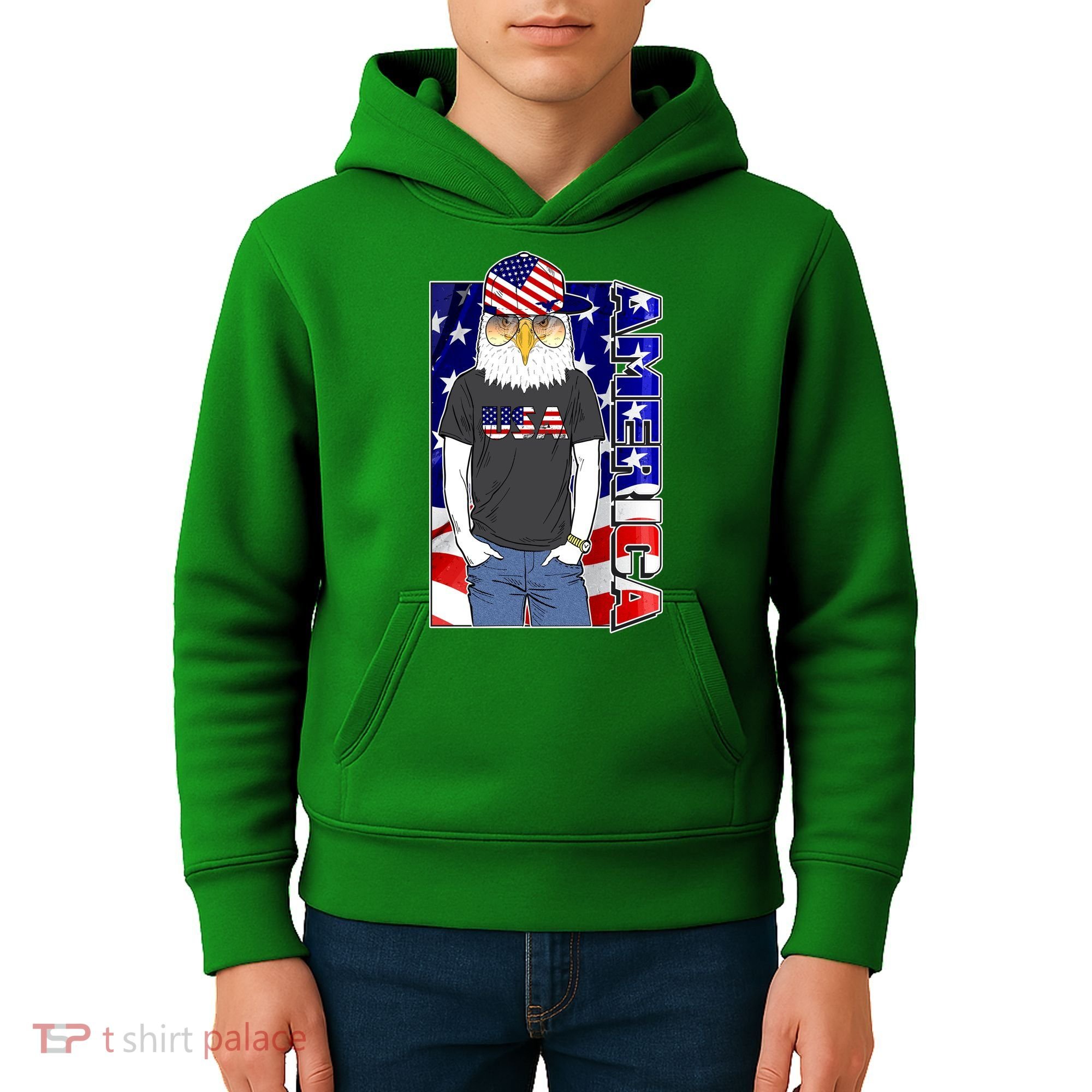 USA America Flag Hip Hop Eagle Kids Hoodie