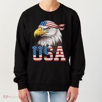 Usa American Flag Women Bald Eagle Patriotic Women's Sweatshirt thumb 0