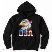 Usa American Flag Women Bald Eagle Patriotic Hoodie thumb 0