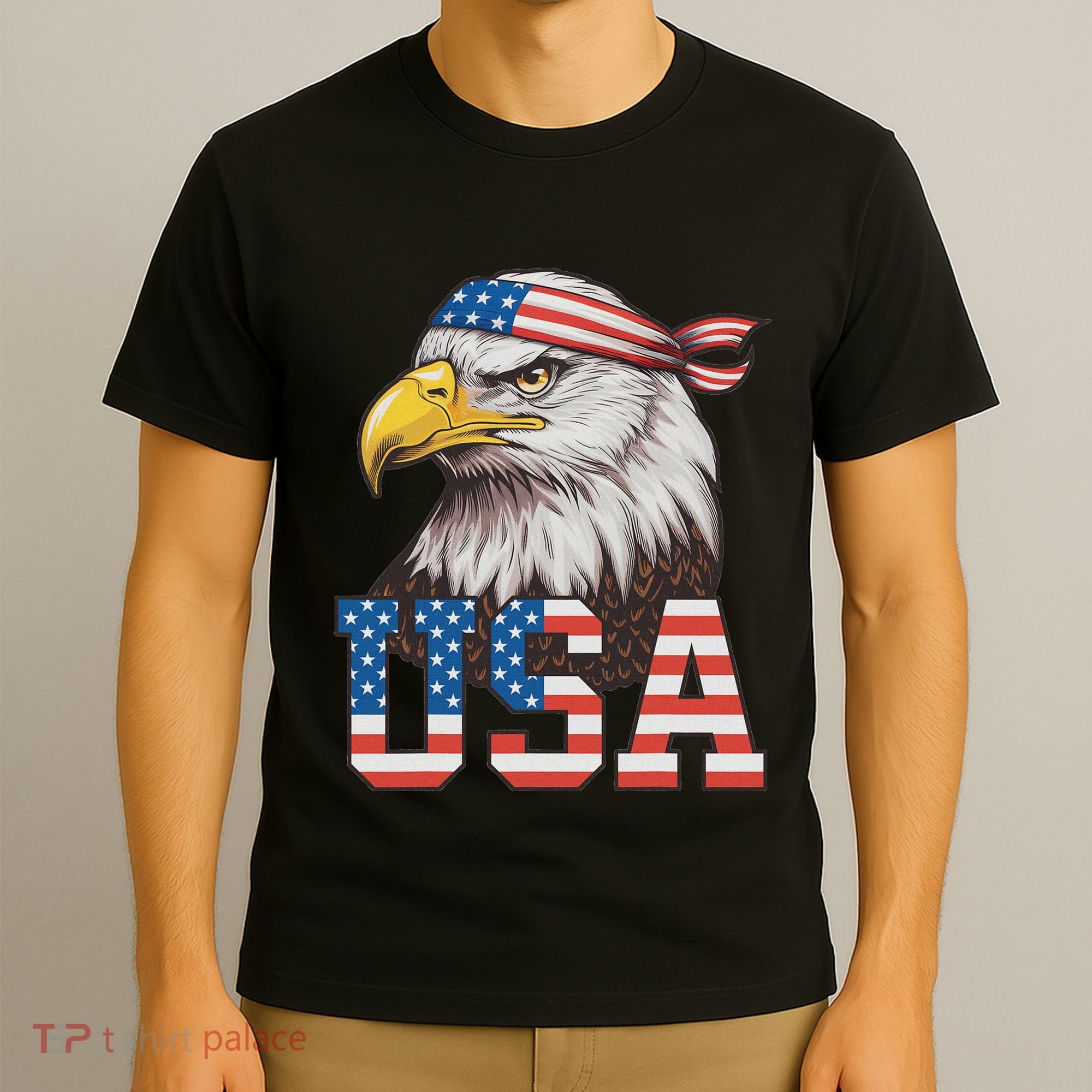 Usa American Flag Women Bald Eagle Patriotic T-Shirt
