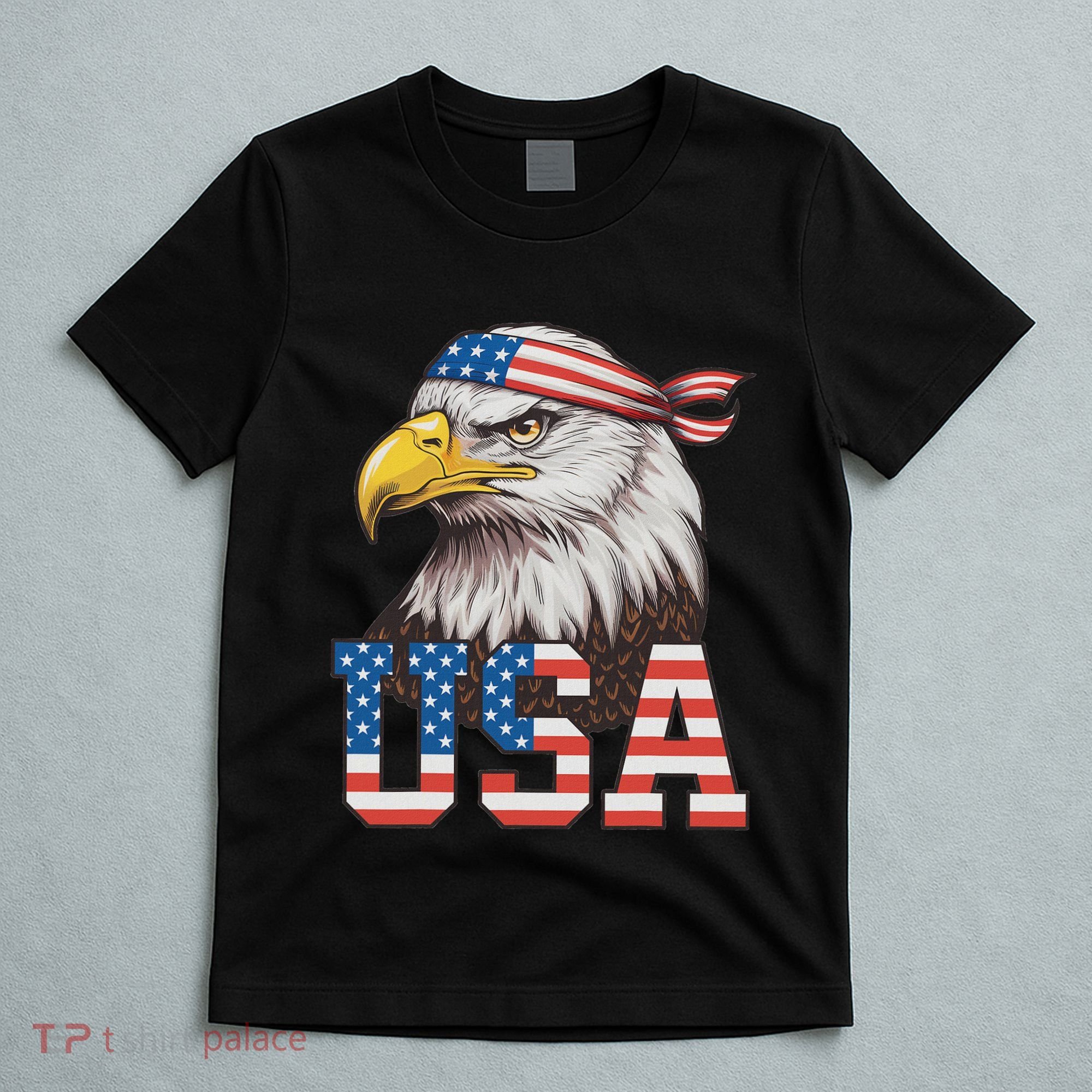 Usa American Flag Women Bald Eagle Patriotic T-Shirt