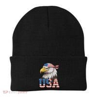 Usa American Flag Women Bald Eagle Patriotic Beanie thumb 0