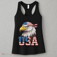 Usa American Flag Women Bald Eagle Patriotic Women's Tank Top thumb 3