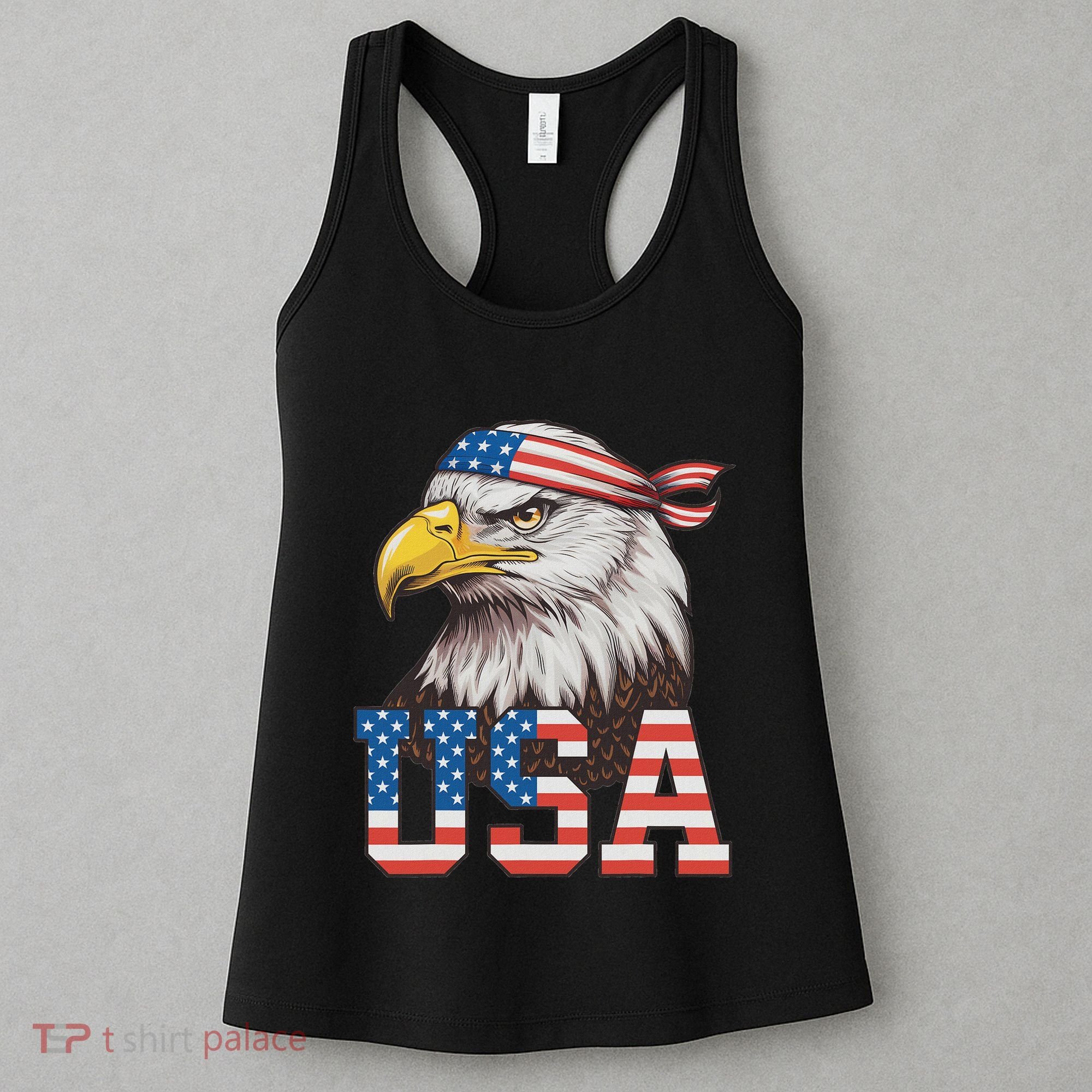 Usa American Flag Women Bald Eagle Patriotic Women's Tank Top
