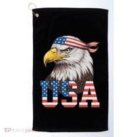 Usa American Flag Women Bald Eagle Patriotic Golf Towel thumb 0
