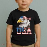 Usa American Flag Women Bald Eagle Patriotic Toddler T-Shirt thumb 2