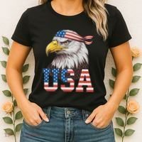 Usa American Flag Women Bald Eagle Patriotic Women's T-Shirt thumb 2