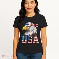 Usa American Flag Women Bald Eagle Patriotic Women's T-Shirt thumb 4