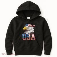 Usa American Flag Women Bald Eagle Patriotic Kids Hoodie thumb 0