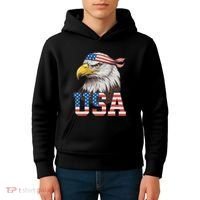 Usa American Flag Women Bald Eagle Patriotic Kids Hoodie thumb 4