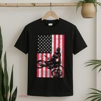 Usa American Flag Dirt Bike Red White Blue 4th Of July Top T-Shirt thumb 2
