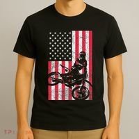 Usa American Flag Dirt Bike Red White Blue 4th Of July Top T-Shirt thumb 3