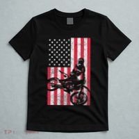Usa American Flag Dirt Bike Red White Blue 4th Of July Top T-Shirt thumb 5