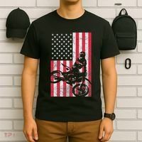 Usa American Flag Dirt Bike Red White Blue 4th Of July Top T-Shirt thumb 6