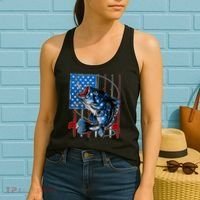 USA American Flag Bass Fishing Women's Tank Top thumb 2