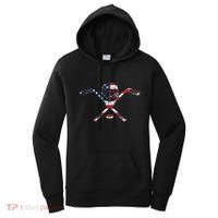 Usa American Flag Ice Hockey Goalie Mask Stick Patriotic Women's Hoodie thumb 0