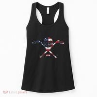 Usa American Flag Ice Hockey Goalie Mask Stick Patriotic Women's Tank Top thumb 0