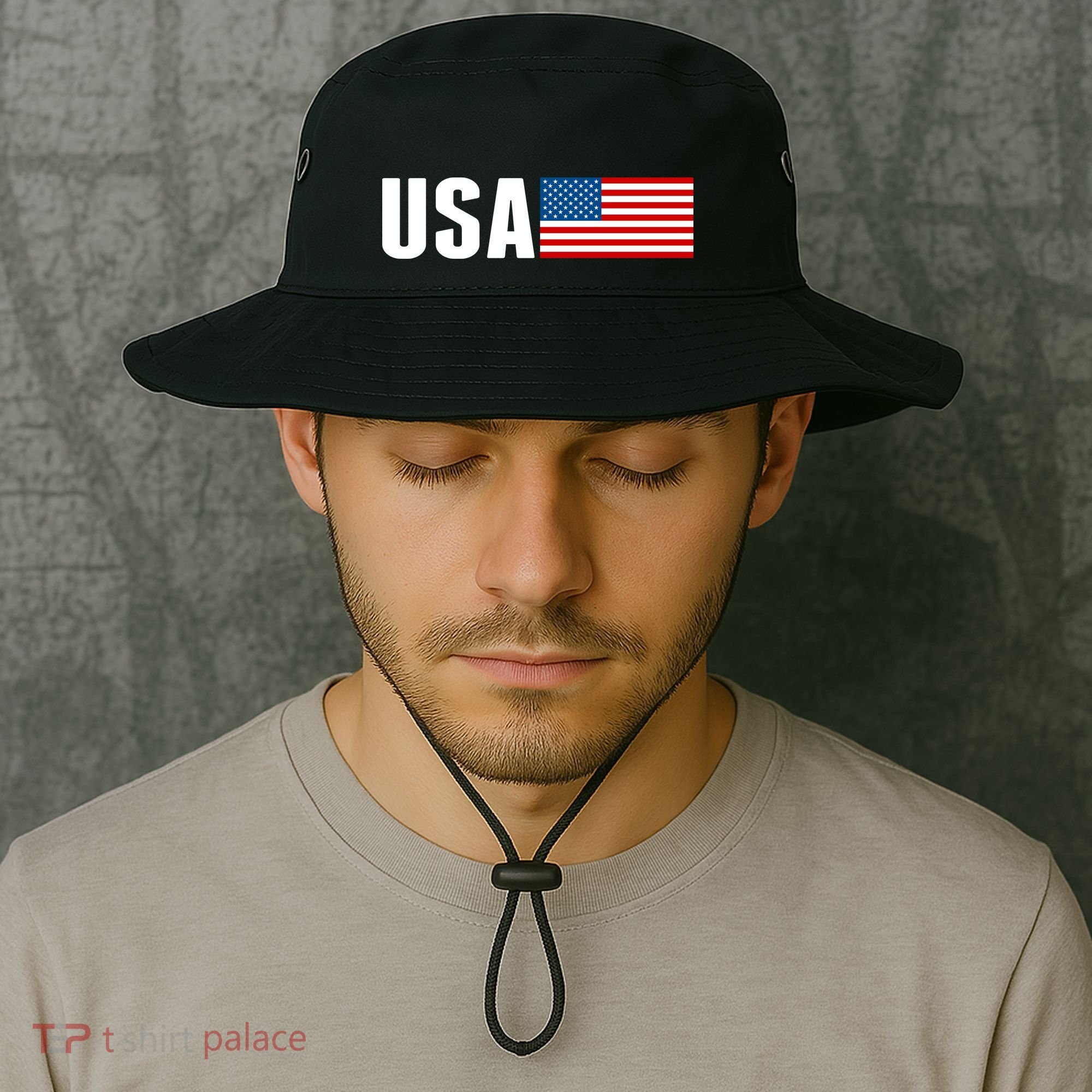 USA American Flag Logo Bucket Hat