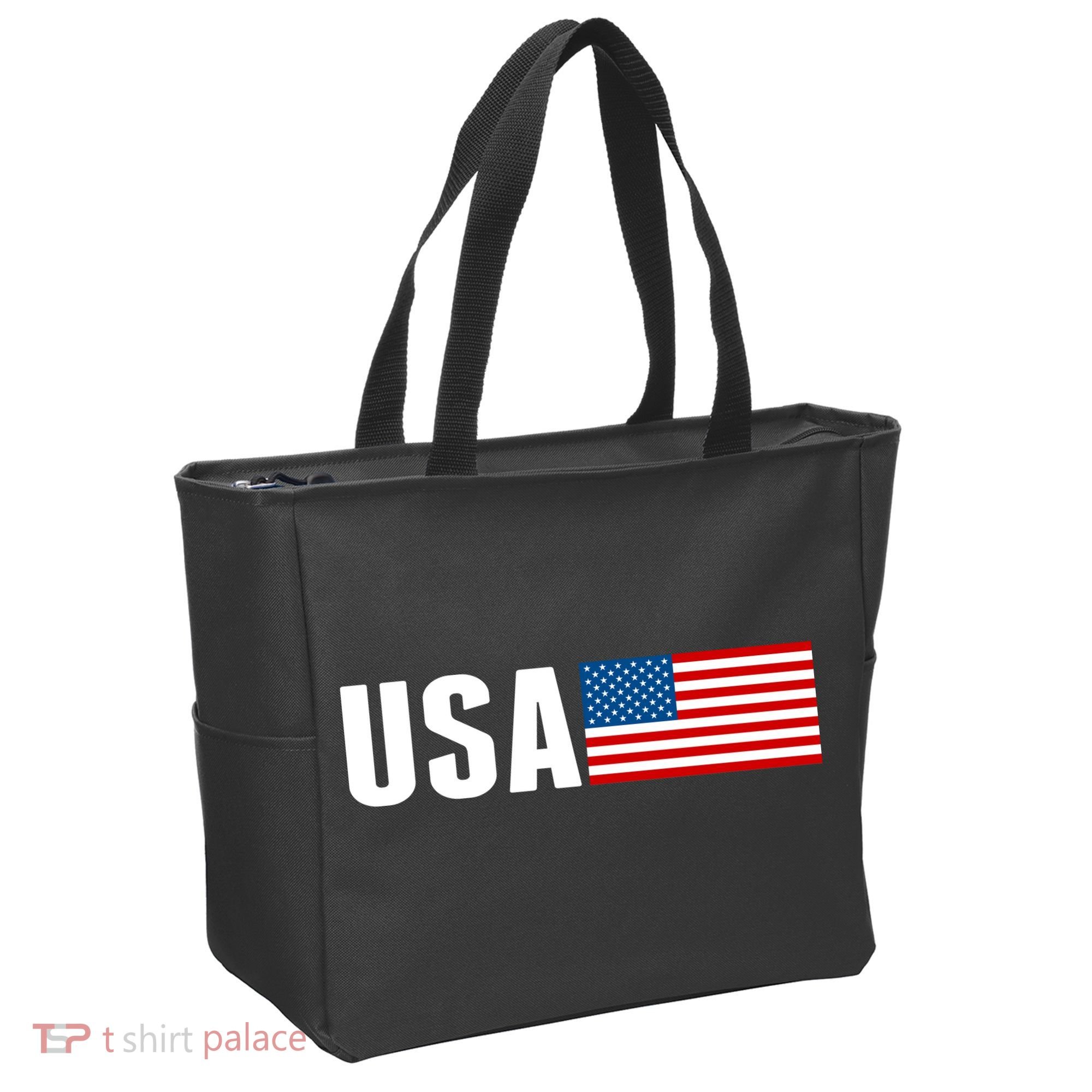 USA American Flag Logo Tote Bag