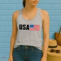 USA American Flag Logo Women's Tank Top thumb 2