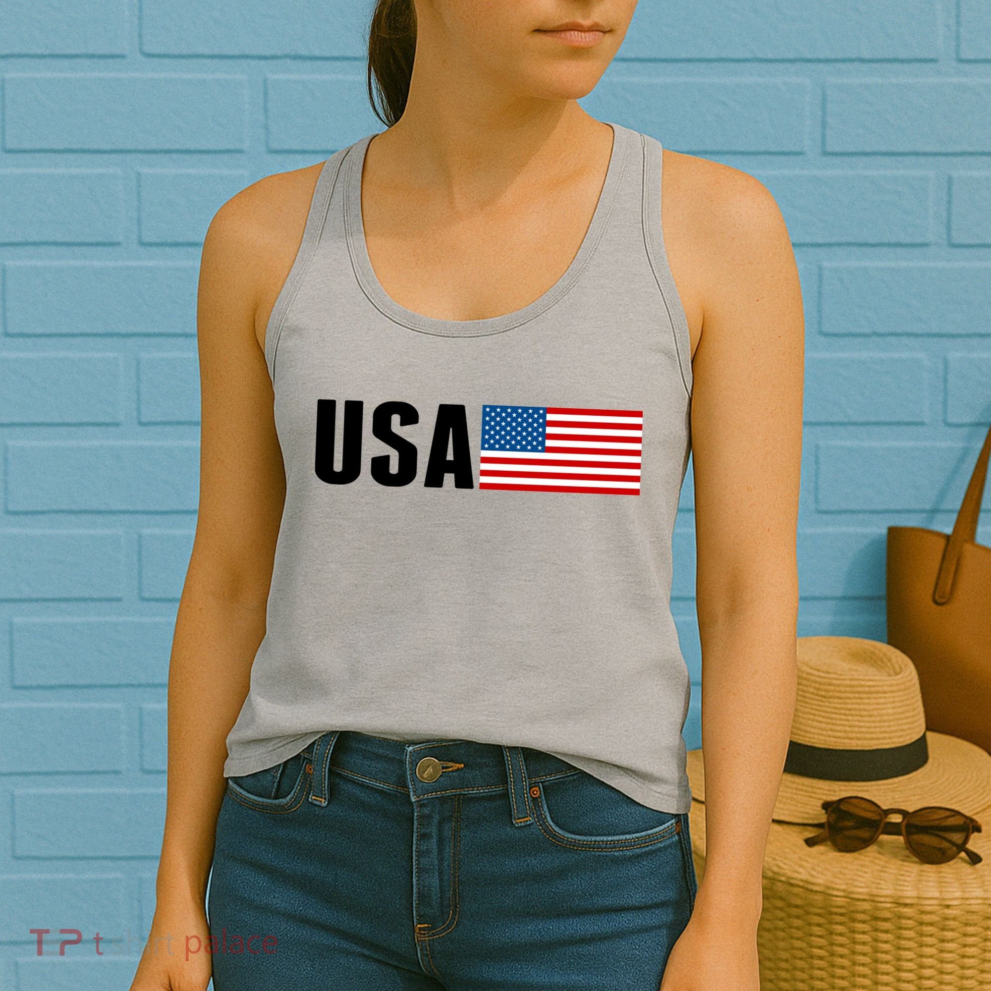 USA American Flag Logo Women's Tank Top
