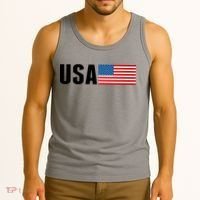 USA American Flag Logo Tank Top thumb 3
