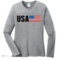 USA American Flag Logo Women's Long Sleeve Shirt thumb 0
