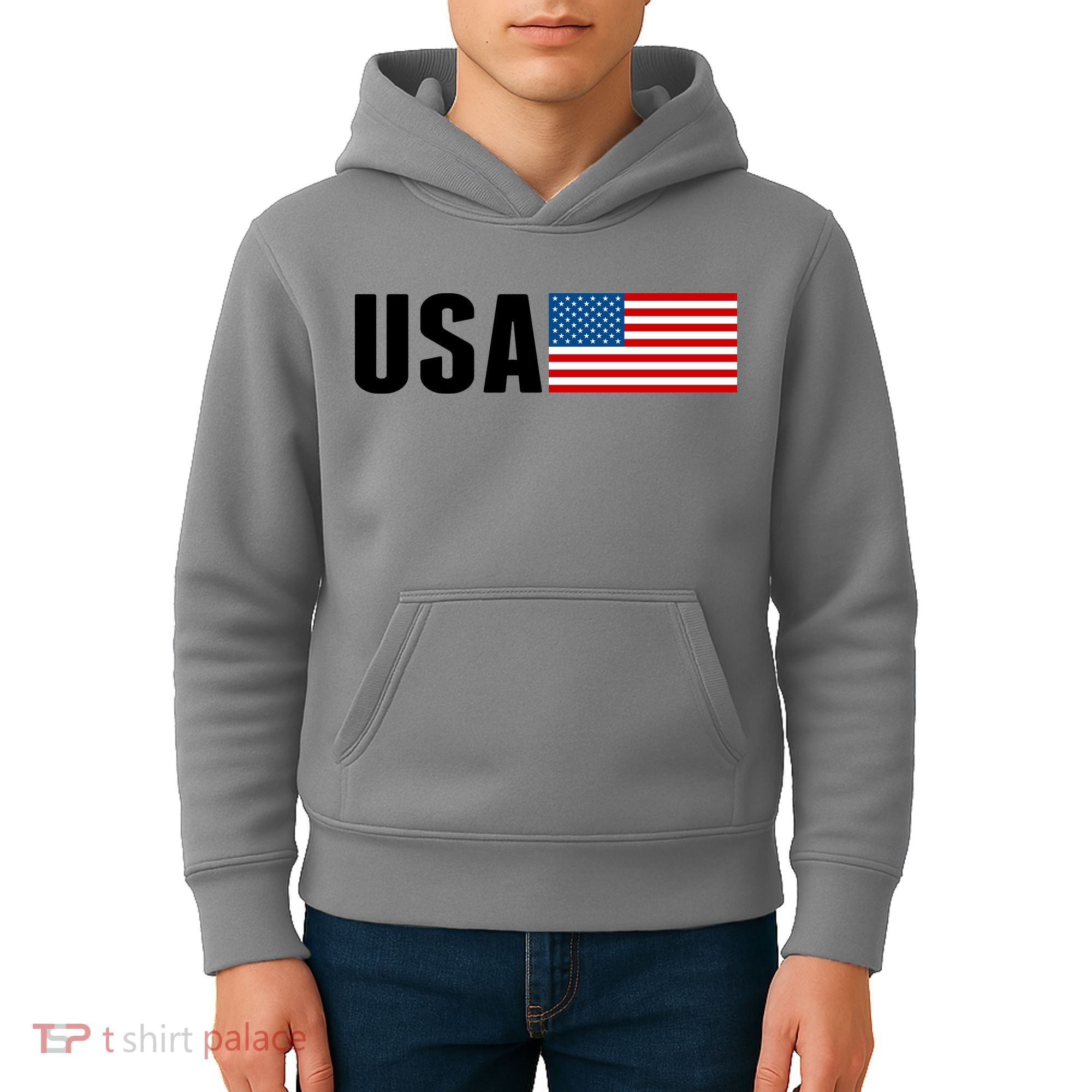 USA American Flag Logo Kids Hoodie