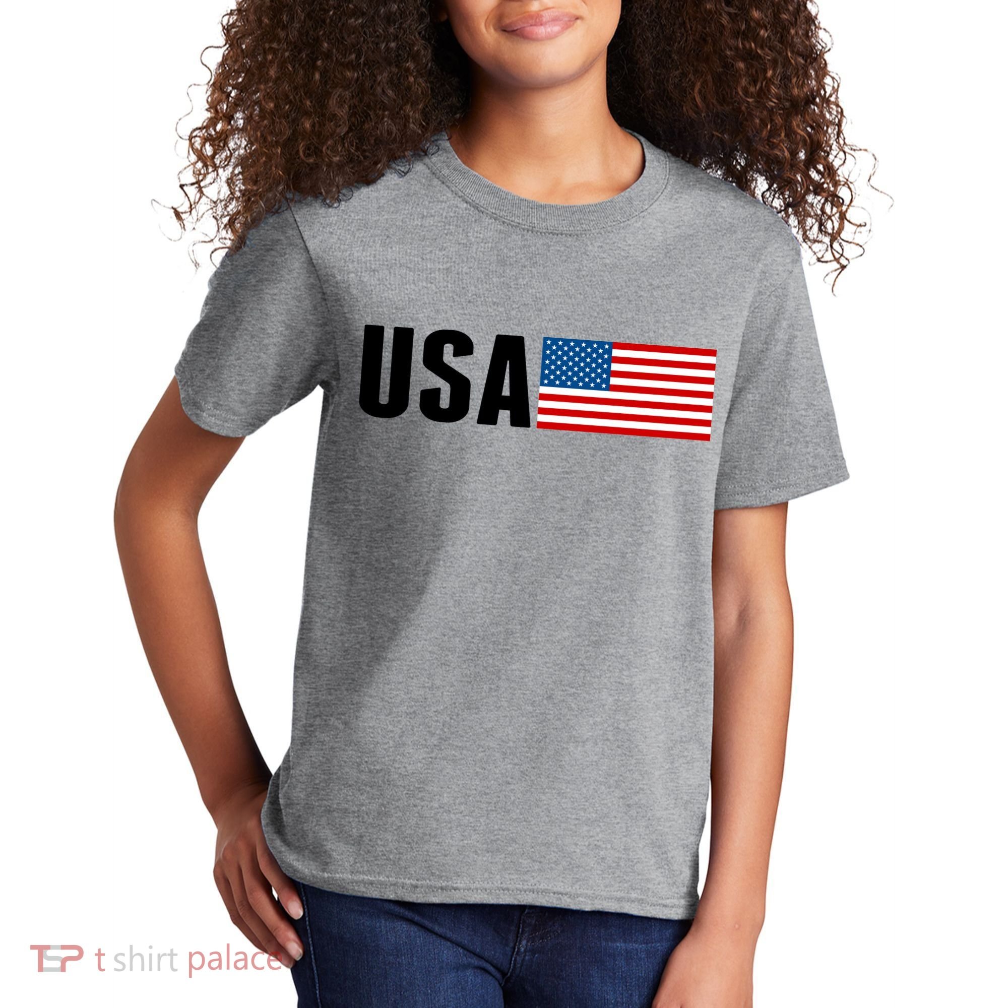 USA American Flag Logo Kids T-Shirt