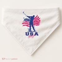USA American Golf Player USA-Made Doggie Bandana thumb 0