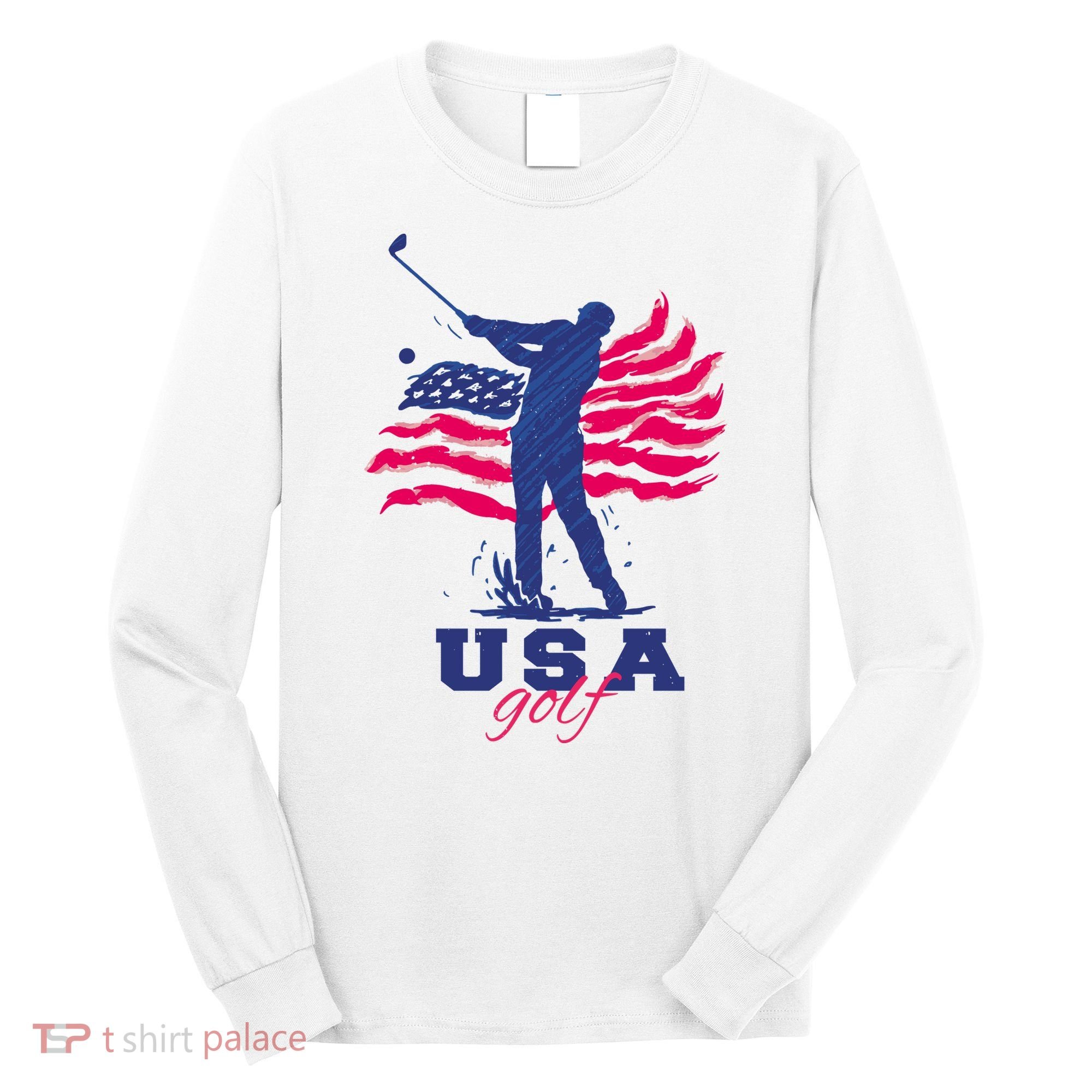 USA American Golf Player Long Sleeve Shirt